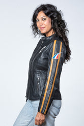 24H Le Mans Malia black leather jacket for women